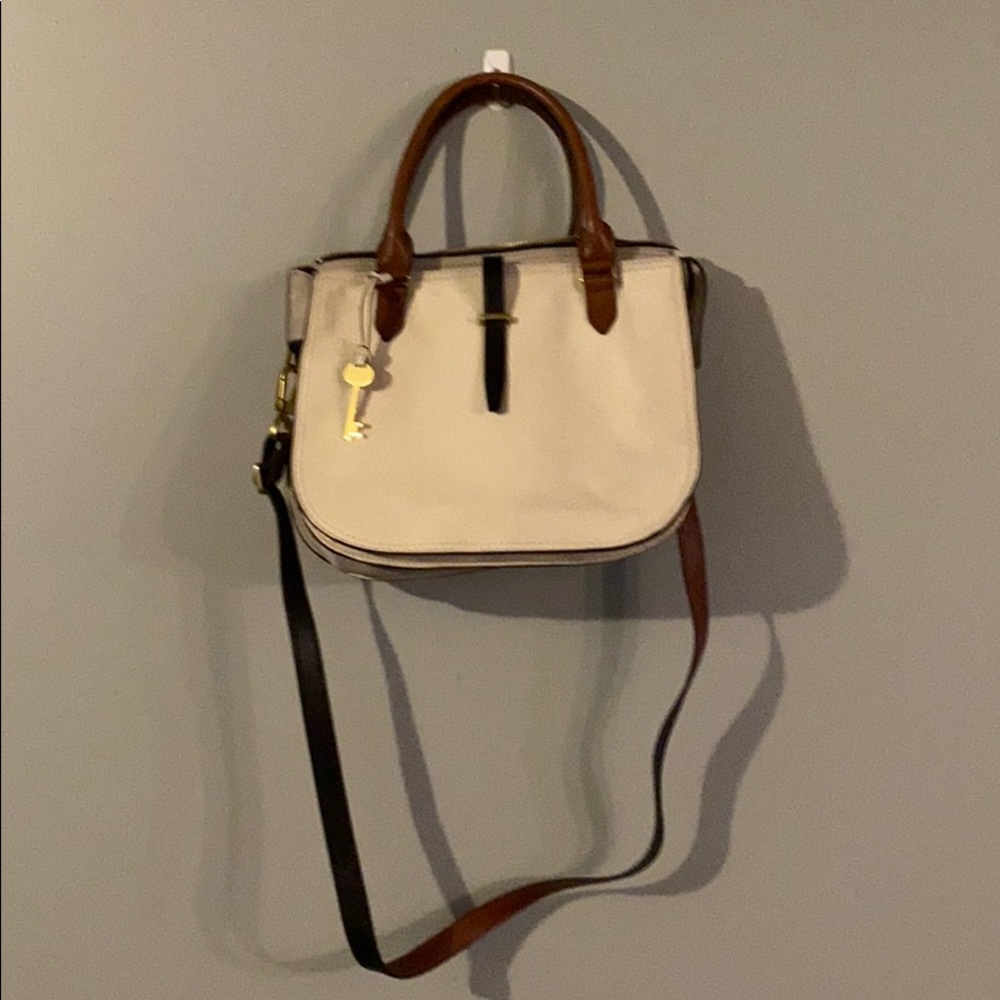 Fossil Color Block Leather Handbag (Moving Sale)